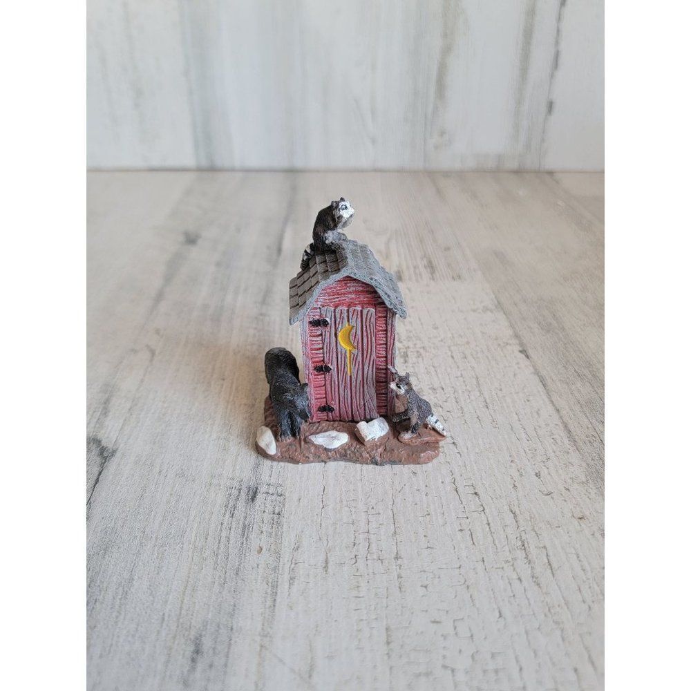 Lemax Outhouse Marauders raccoon Village accessories